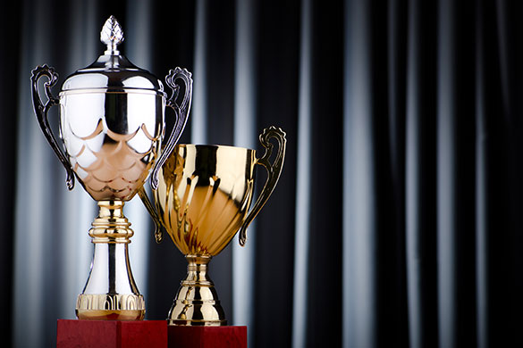 Gold silver trophy