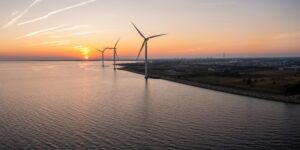 Wind,Turbines,At,Sunset.,Green,Ecological,Power,Energy,Generation.,Wind