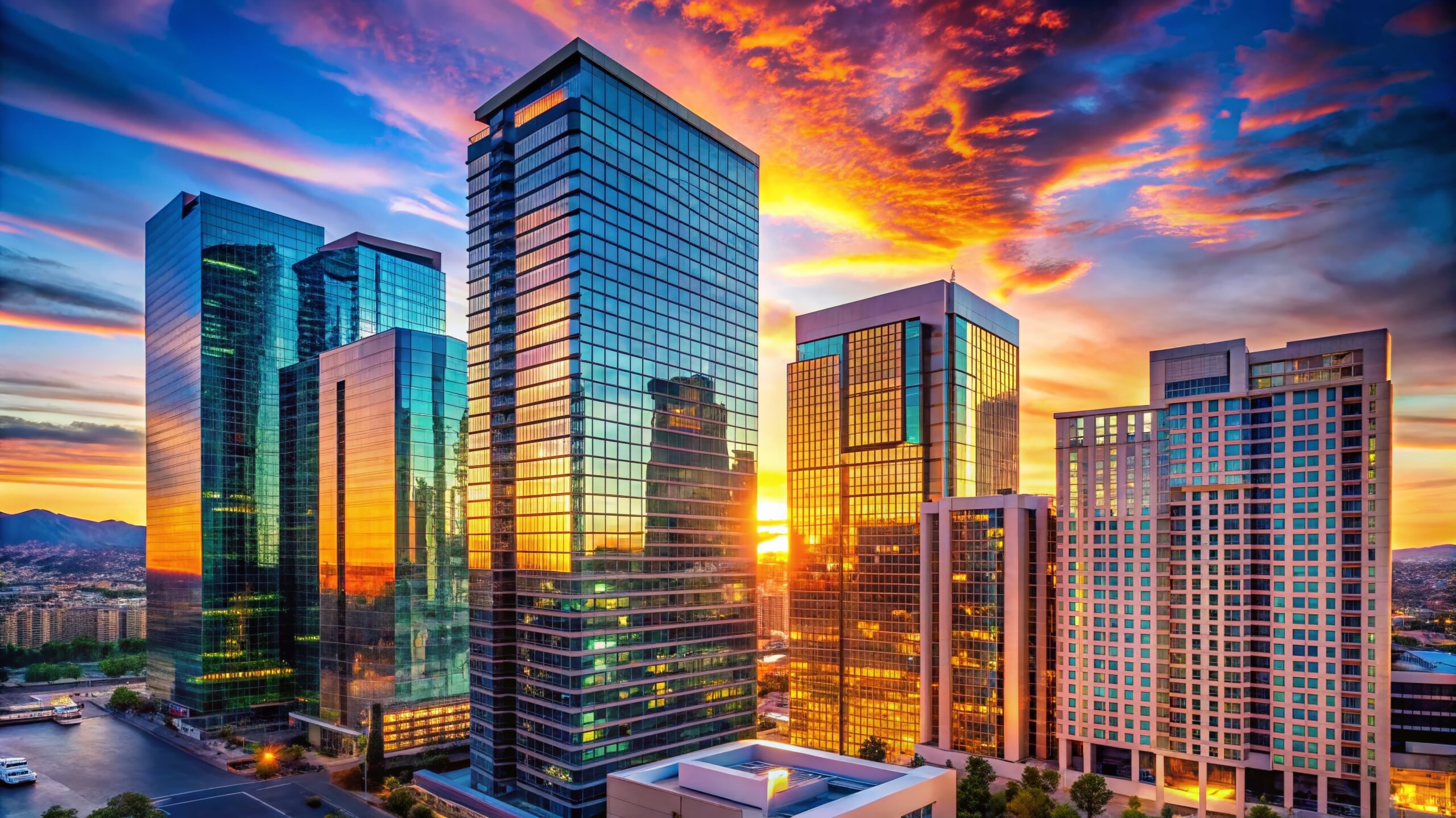 Las Vegas Nevada Skyscraper Modern Architecture Cityscape Dawn