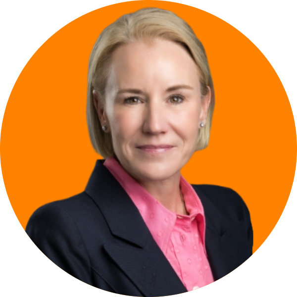 CHRISTINE BURNS ORANGE DOT