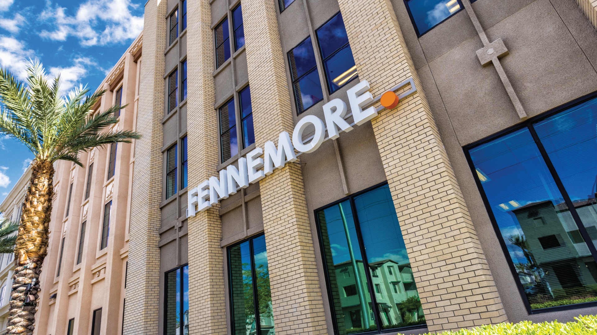 Las Vegas Fennemore Sign with Orange Dot 100